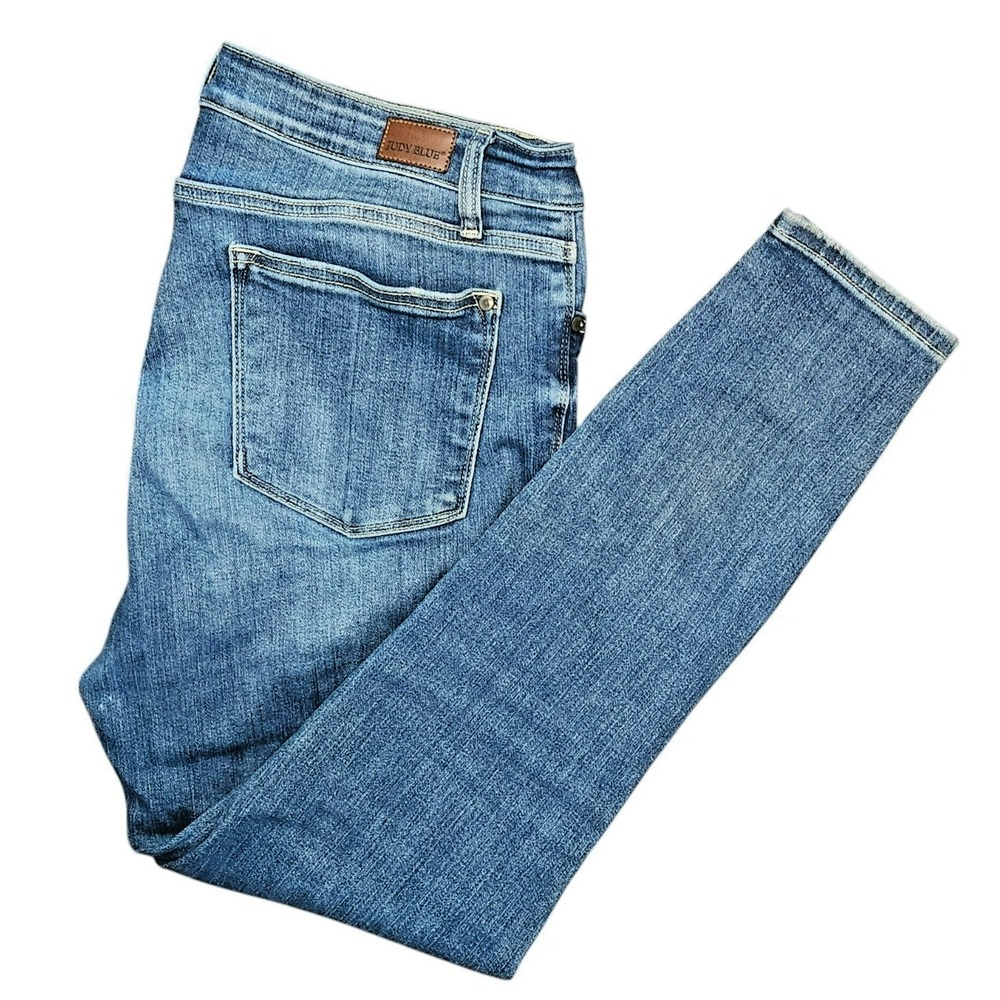 Judy Blue Skinny Fit‎ Jeans Medium Wash Button Fly High Rise Size 15/32